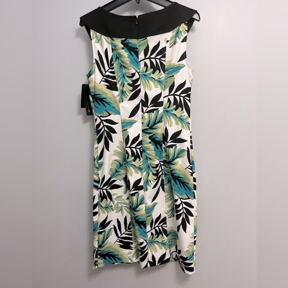 AB studios sz 2 sleeveless sheath bodycon Midi Hawaiian Vacation Resort Dress - Picture 3 of 5